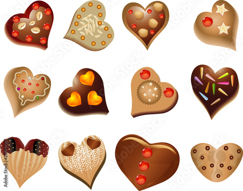 hearts cookies, cakes for valentine's day