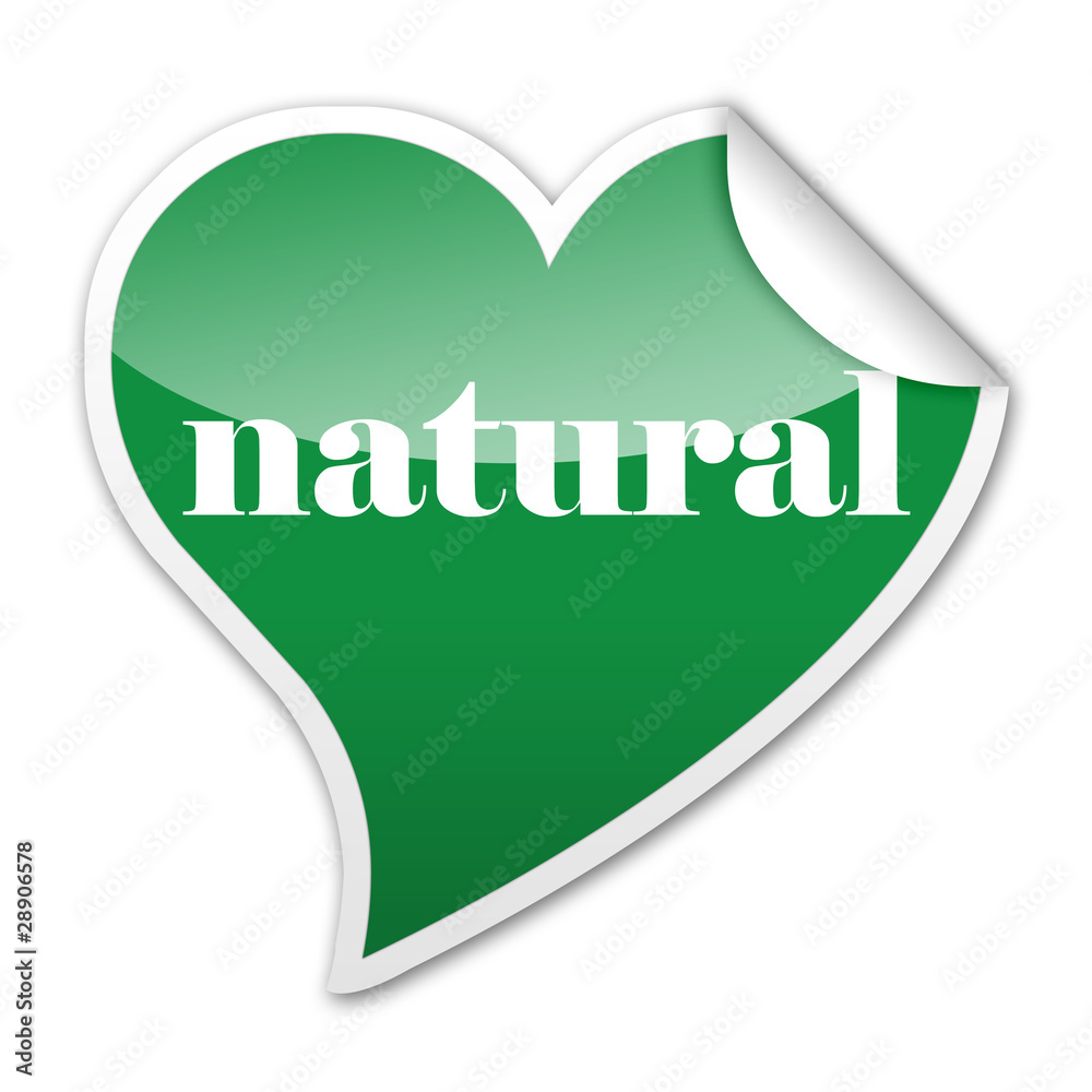 Pegatina corazon natural con reborde Pegatina corazon natural con reborde