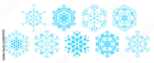 set of decorative snowflakes, vector