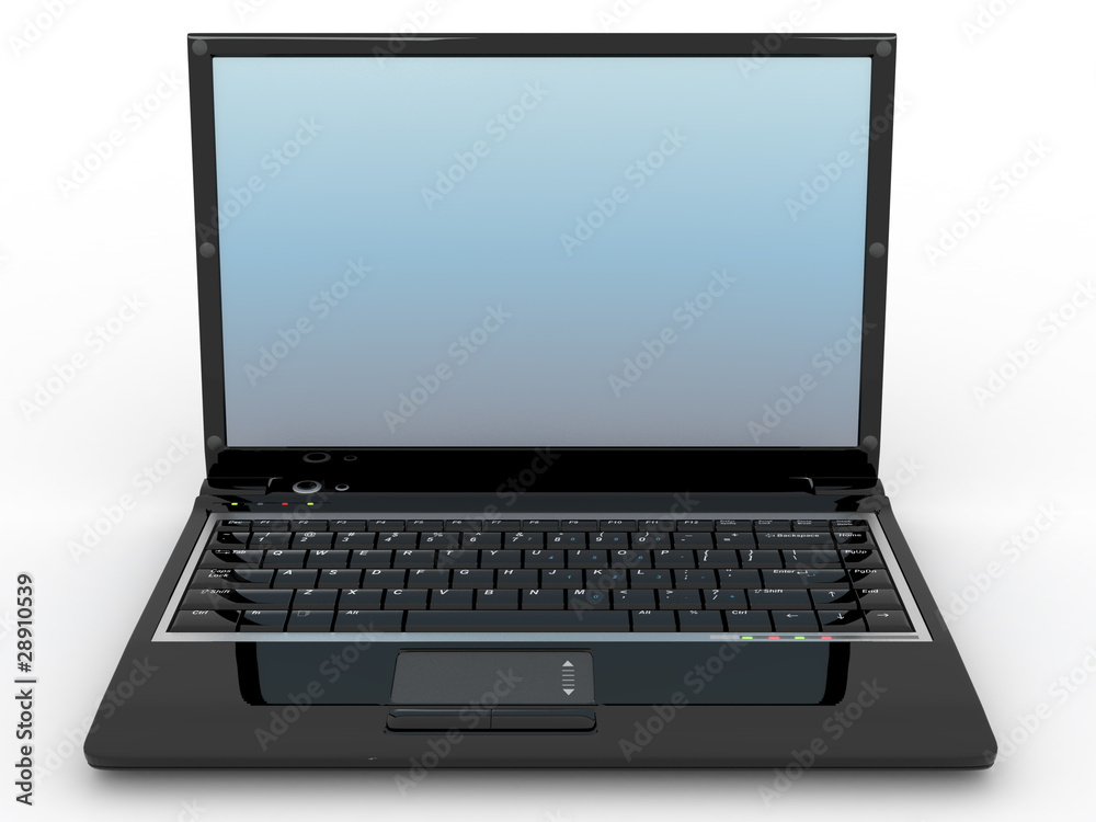 Opened laptop on white isolated background Opened laptop on white isolated background