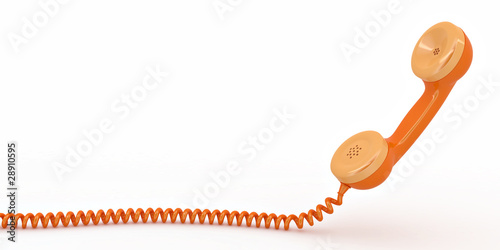 Phone reciever on white isolated background