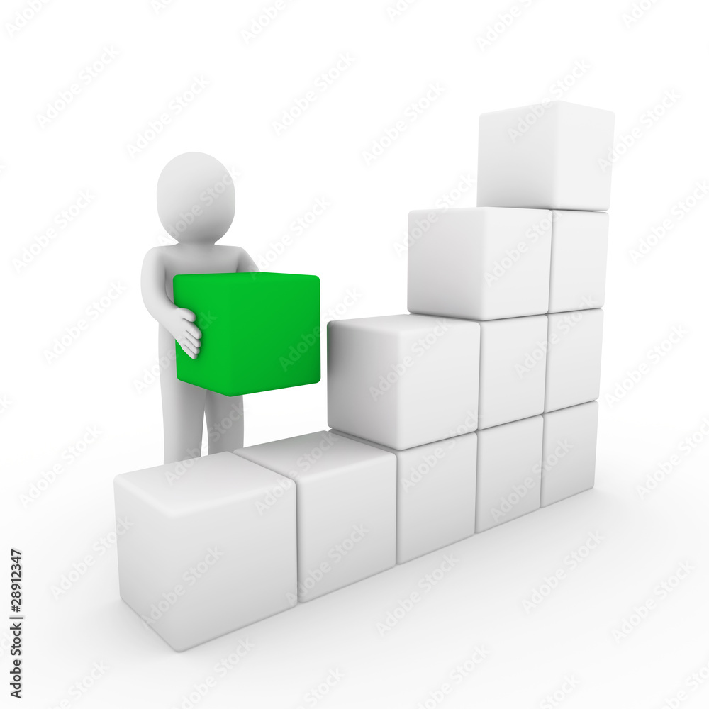 3d human cube box green white 3d human cube box green white