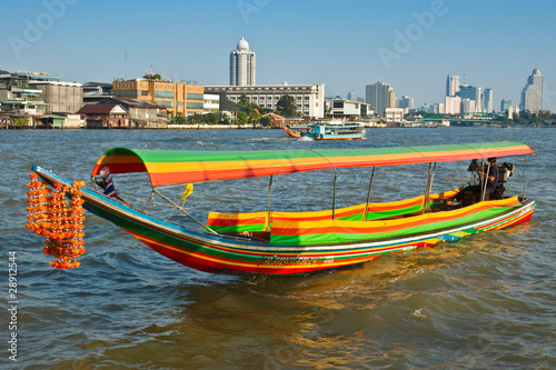 Photography Boat on Chao Phraya river ,Bangkok,Thailand