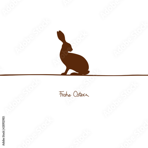 Osterkarte Hase sitzend Kopf nach hinten