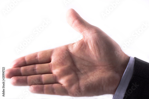 Business man reaching out hand