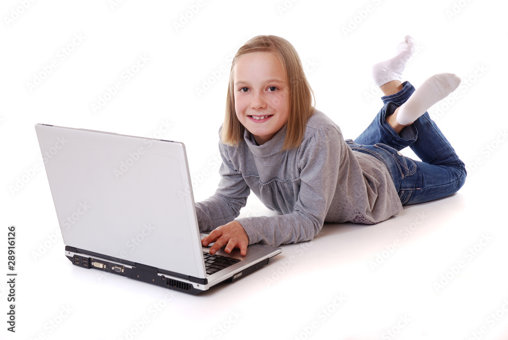 Mädchen mit Laptop Mädchen mit Laptop