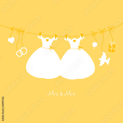 Hanging Wedding Symbols Mrs. & Mrs. Gold
