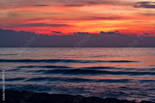 Cloudy sunrise over the Meditarranean sea