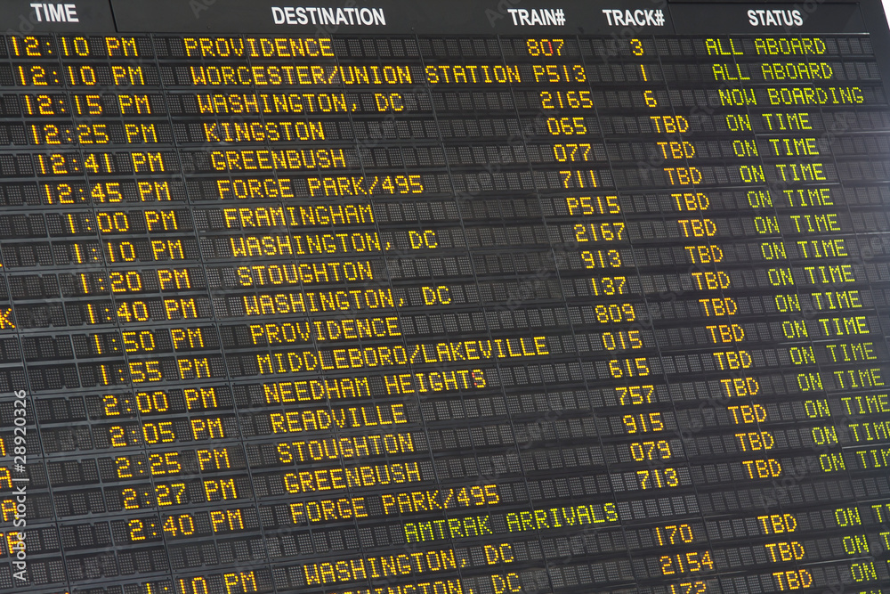 Departure Display at Boston Main Station (USA) Stock Photo Adobe Stock