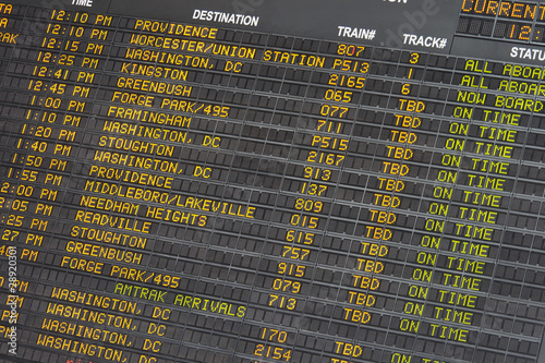 Departure Display Boston Main Station