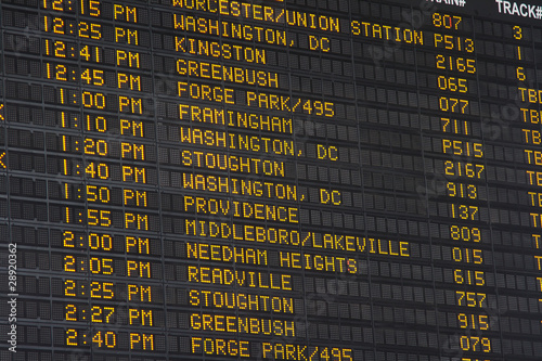 Departure Display at Boston Main Station