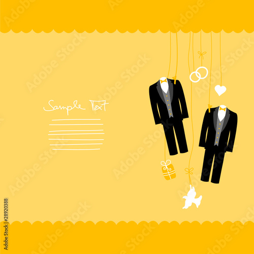 Hanging Wedding Symbols Mr. & Mr. Border Gold
