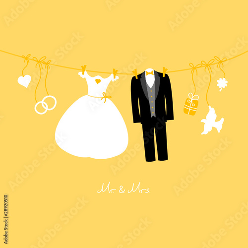 Hanging Wedding Symbols Mr. & Mrs. Gold