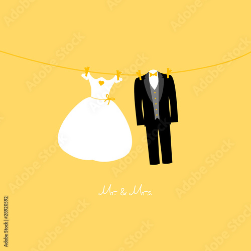 Hanging Bridal Couple Mr. & Mrs. Gold