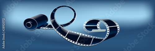 Filmstreifen blau im Bannerformat