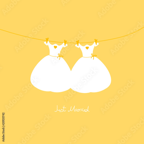 Hanging Brides Just Married Gold