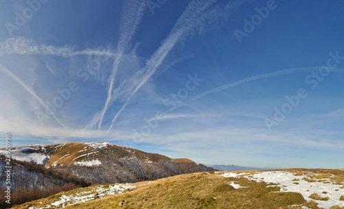 Obraz na płótnie Mountain ridge panorama. Carpathian Mountains w salonie