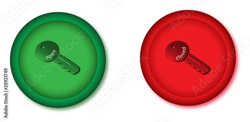 buttons mit schlüssel login, logout