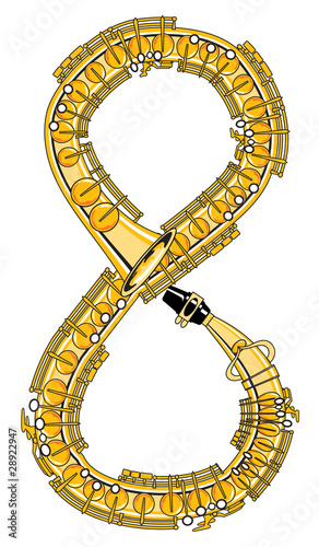 Saxophone-Style Musical Alphabet Number 8