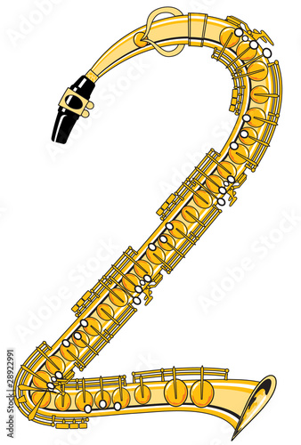 Saxophone-Style Musical Alphabet Number 2