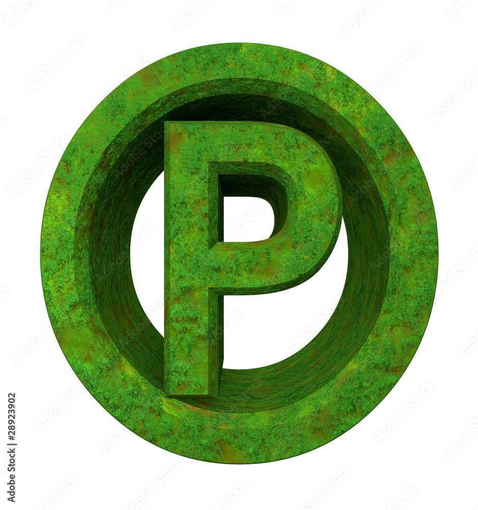 parking symbol in grass (3d) parking symbol in grass (3d)