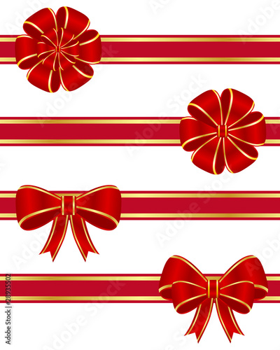 Collection of four red bows
