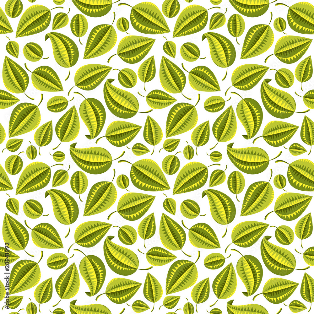 Naklejka premium Бесшовный узор из листиков