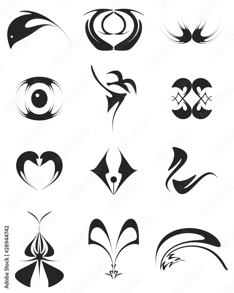 various symbol or brand for your company. Isolated vector
