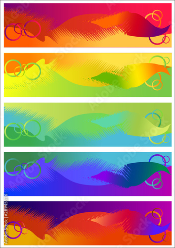 Five abstract halftone cards (vector) © katspi