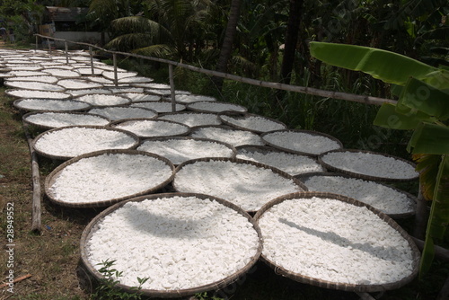 farine de manioc au sèchage