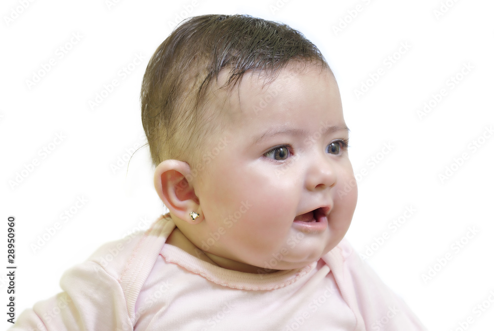 Bebé de perfil. Bebé de perfil.