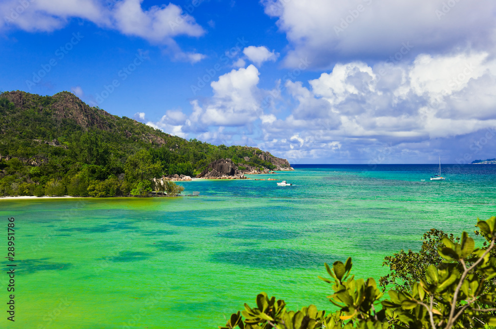 Fototapeta premium Tropical island Curieuse at Seychelles