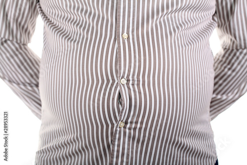 Overweight. Fat Businessman Stomach