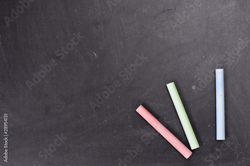 chalks and blackboard