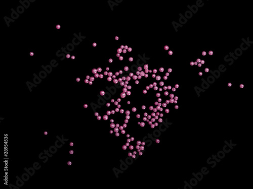 Pearly pink, tiny bath beads on black