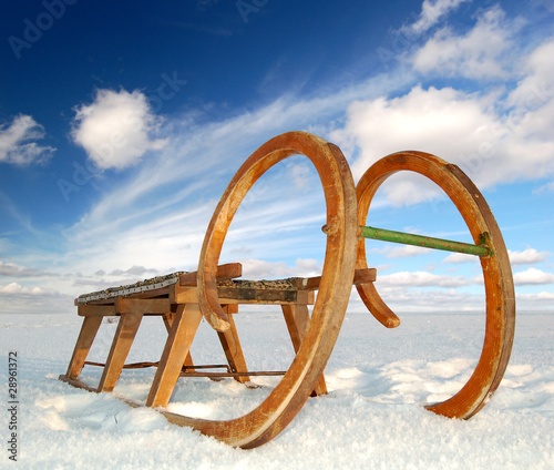 old wooden sledge