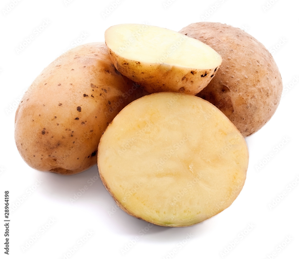Potato and potato slices Potato and potato slices
