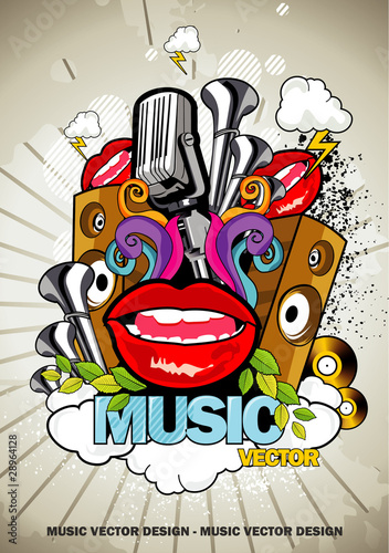 composicion urbana musical en vector
