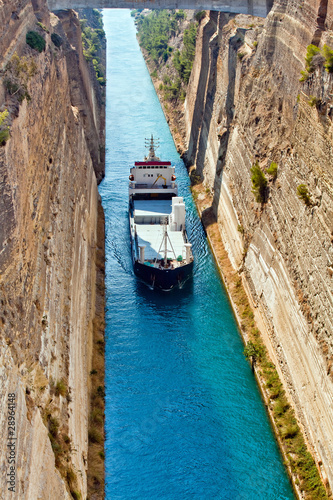 The boat crossing the Corinth channel in Greece