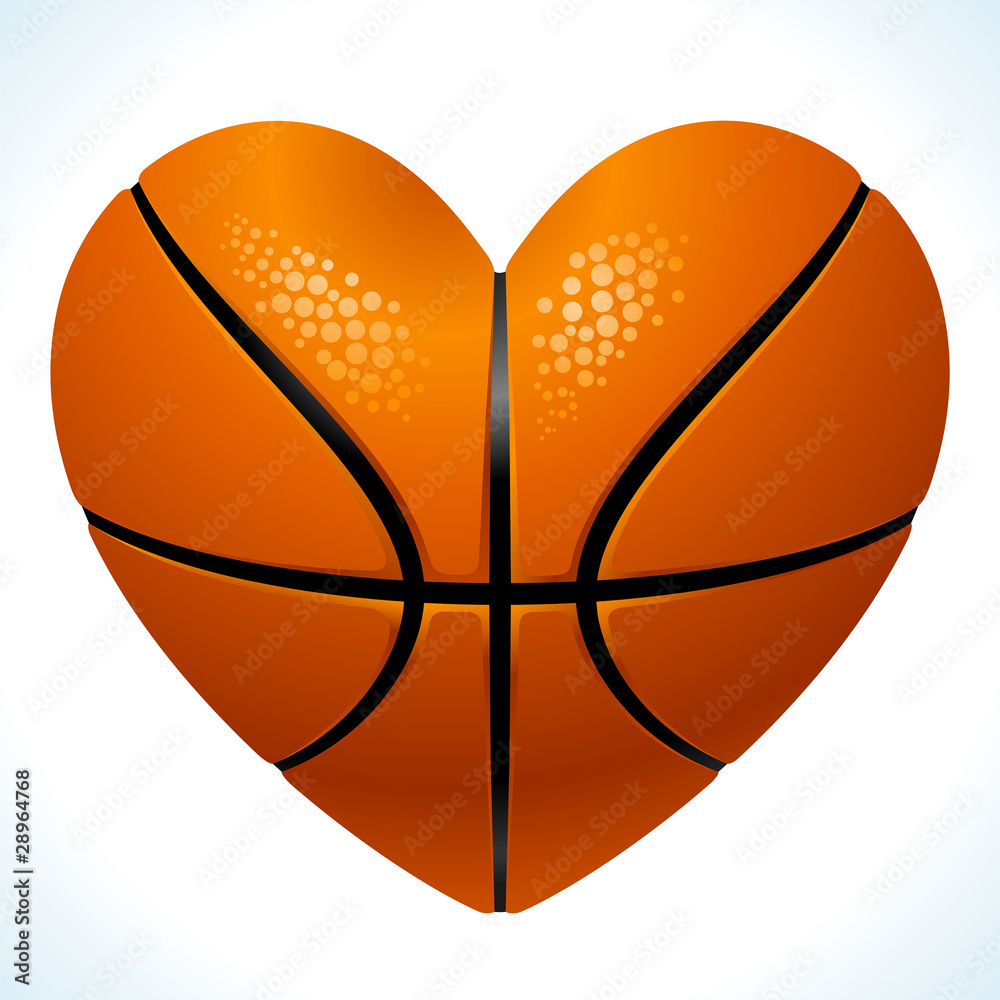 Vecteur Stock Vector Ball for basketball in the shape of heart | Adobe Stock