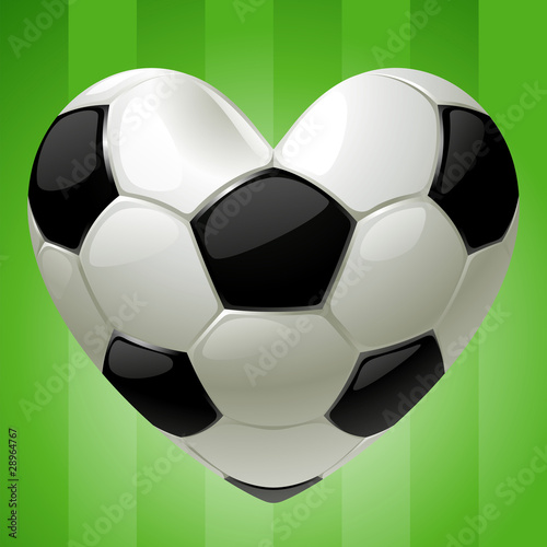 Vector Ball for football in the shape of heart