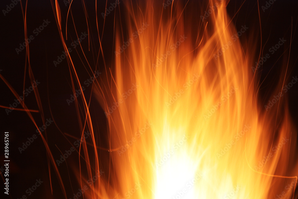 Fototapeta premium Burning flame or fire isolated on black background