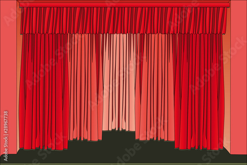 theater stage and curtains