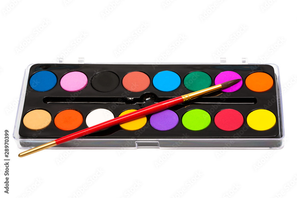 color paints and brush color paints and brush