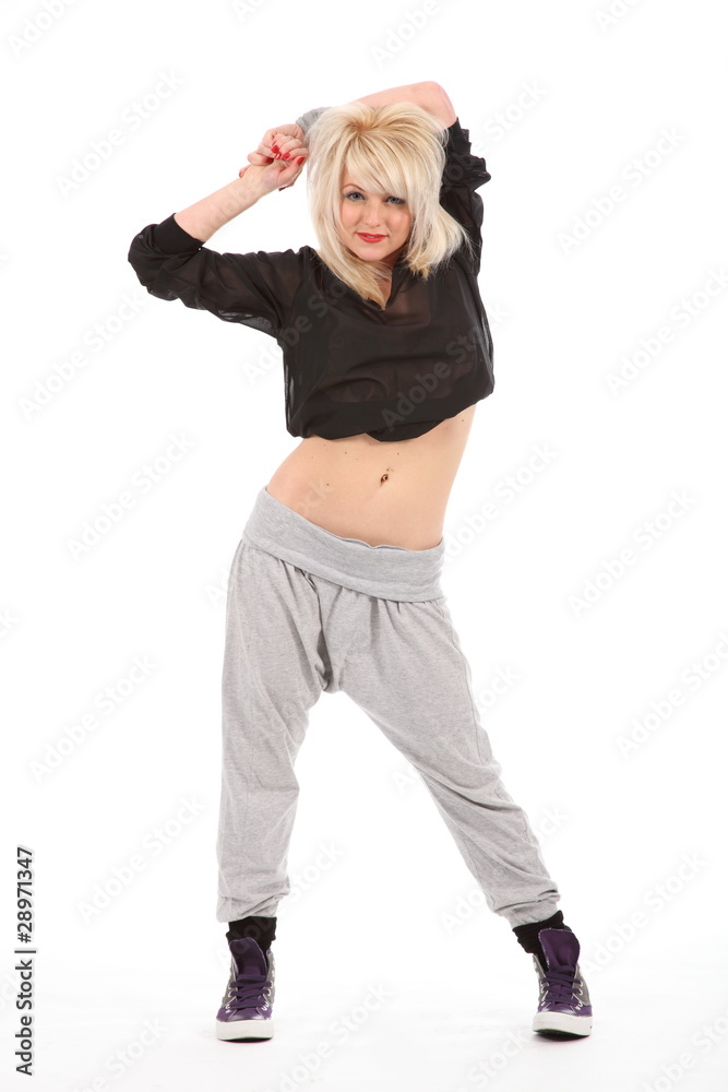 Young urban dancer girl posing in studio Young urban dancer girl posing in studio