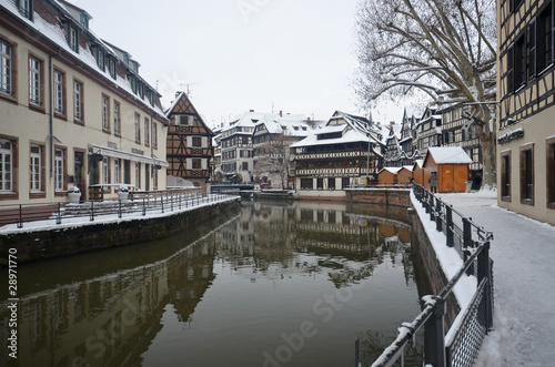Neige dans la Petite France de Strasbourg