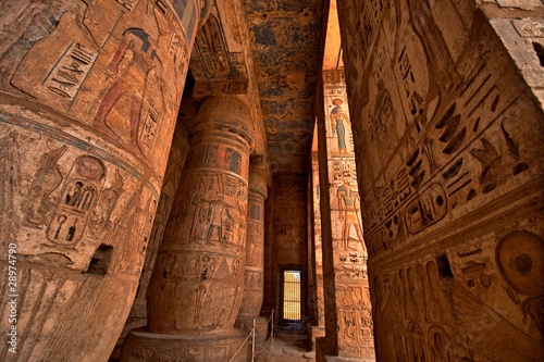 Obraz na plátně Heiroglyphs at Medinat Habu. Luxor, Egypt