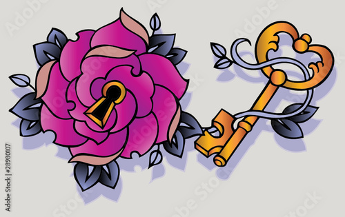 rosa serratura tattoo