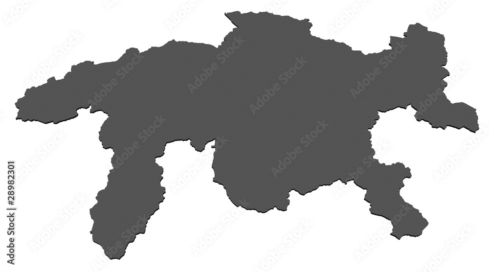 Karte von Graubünden - freigestellt Karte von Graubünden - freigestellt