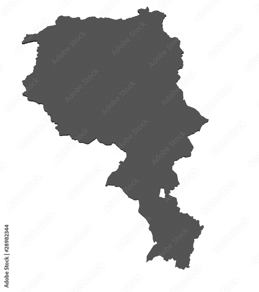 Karte des Kanton Tessin - freigestellt